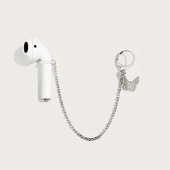 1 kis darab ezüst pillangó fülbevaló, Apple airpods 1/2/3 Bluetooth headset esetben alkalmas kötelet veszteség megelőzés