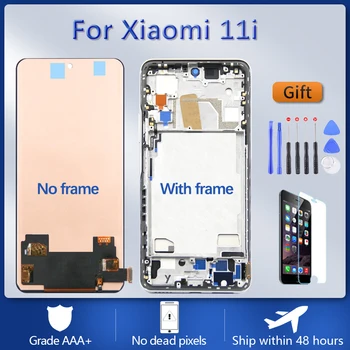100% - ban Tesztelt A Xiaomi 11azt MZB0A5EIN LCD AMOLED Kijelző + érintőképernyő Digitalizáló Szerelvény Csere LCD Kijelző