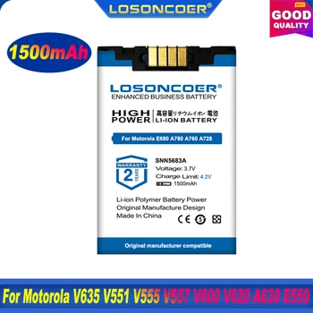 100% Eredeti LOSONCOER 1500mAh SNN5683A Akkumulátor Motorola MOTO V635 V551 V555 V557 V600 V620 A630 E550 E680G Akkumulátor