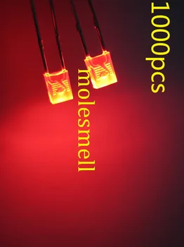 1000pcs 2X3X4mm szórt piros LED Lámpák vörös lencse led lámpa fénykibocsátó dióda
