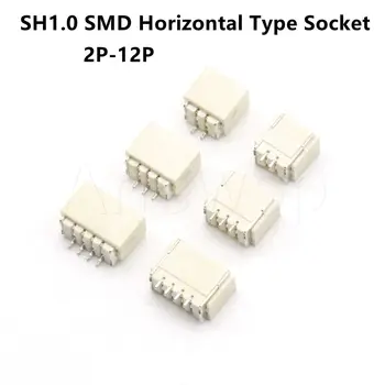 10DB JST SH1.0 Csatlakozó SMD Horizontális Típusú Csatlakozó 1.0 MM-es pályán 2P 3P 4P 5P 6P 7P 8P-12P Oldalon Bejegyzés Drót-hogy-Testület Töltőcsonk