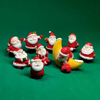 1db Új Karácsonyi Mikulás Figurák Diy Micro Táj Miniatűr lakberendezési Új Év Karácsonyi Dekoráció Doboz Tartozékok Modern