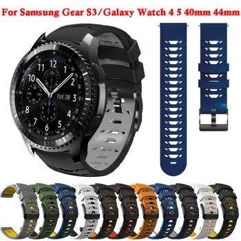 20mm 22mm Szilikon Watchband Samsung S3 Sebességváltó Határ Klasszikus/Galaxy Óra 4 5/Watch5 Pro 40mm 45mm 44 mm Szíj Band Karkötő