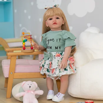 24inch Már Kész Újjá Kisgyermek Lány, Baby Doll Betty Hatalmas Igazi 3D-s Méretű Festett Bőr Látható Vénák Bebe Újjá