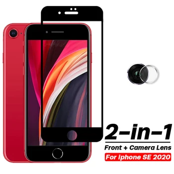 2in1 edzett üveg iphone SE 2020 védő üveg iphone se 2020 képernyő kamera lencséjét védő üveg