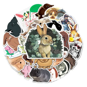 50Pcs Aranyos Rabbit Matricák Aranyos Rajzfilm Állat Nyuszi Írószerek Matrica DIY Telefon, Laptop Scrapbook Journal Matricák Gyerekek Játék B2
