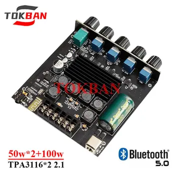 50w*2+100w Tpa3116 2.1 Csatornás Class-D Erősítő Testület nagyteljesítményű Bluetooth 5.0 Treble Bass Alkalmazkodási Hifi Digitális Erősítő