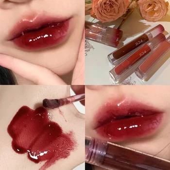 6 Színű Tea Vörös Tükör Festés Szájfény Hidratáló Folyékony Rúzs, Vízálló, Tartós Rózsaszín Lip Tint Koreai Kozmetikai Smink
