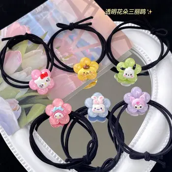 6DB Hello Kitty Haj Nyakkendő Hajtű Dallam Haj Kötél Kuromi Aranyos Hajtű Headrope bőrtok Sanrio Lányok, Lány, Haj Kiegészítők