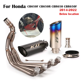 A Honda CB650F CB650R CBR650 CBR650F 2014-2022 Motorkerékpár, Kipufogó Rendszer 51mm Slip Elülső Középső Kipufogó Cső Menekülés DB Gyilkos