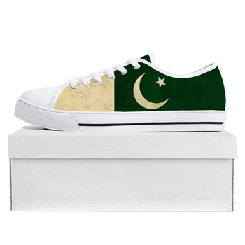A Pakisztáni Zászló Alacsony Magas Minőségű Cipők, Férfi Ruházat Női Tinédzser Vászon Tornacipő Pakisztán Prode Alkalmi Pár Cipő Egyedi Cipő