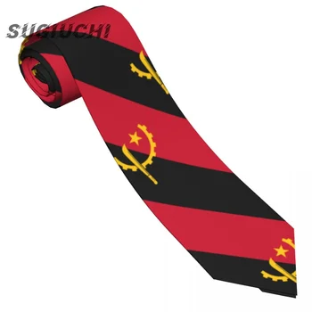 Angola Ország Zászló Nyak Köti A Férfiak A Nők Alkalmi Kockás Nyakkendő Illik Slim Lakodalom Nyakkendő Gravatas
