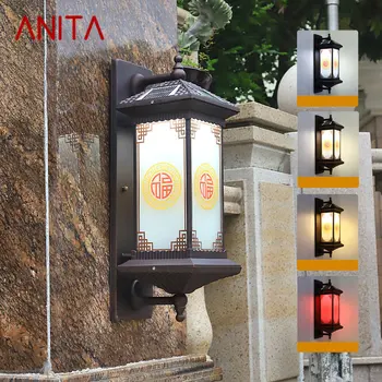 ANITA Napelemes Fali Lámpa Évjárat Szabadtéri Gyertyatartó LED Vízálló IP65 Haza Udvarra néző Erkély Világítás Dekoráció