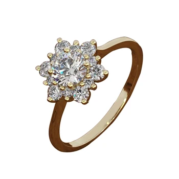 Aranyozott Rozsdamentes Acél Gyűrű Női Divat Trend Nagy Virág Ujj Gyűrű Női Eljegyzési Ékszert