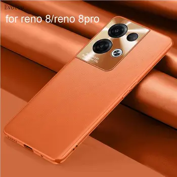 Az OPPO Reno 8 Pro ultra-vékony, matt PU Bőr Szilikon tok OPPO Reno 7 5 6 Pro Plusz 5G fém objektív fényképezőgép védőborítás