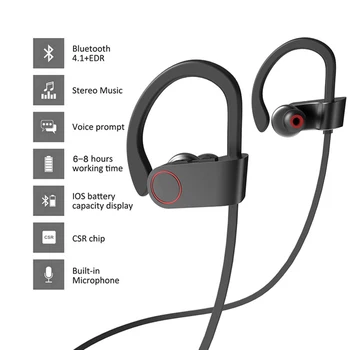 Bluetooth Headset Lógó Fül Sztereó Futó Kerékpáros Sport Zajszűrő 5.0 Vezeték Nélküli Szabadtéri Sport Fülhallgató