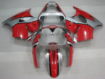 Body Kit ZX6r 636 2000 - 2002 Piros, Fehér, Ezüstös Teljes Test Kit Ninja ZX-6r 02 Műanyag Burkolat 636 ZX-6r 02