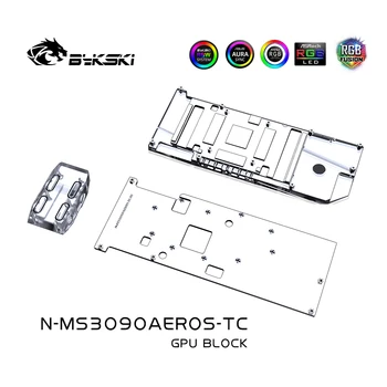 Bykski GPU-Blokk használata MSI RTX3080 / RTX3090 AreoS videokártya Hátfali Víz Hűtő Teljes Borító Radiátor N-MS3090AEROS-TC