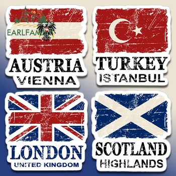 EARLFAMILY 13cm Törökország, London, Skócia Ausztria Zászló, Autó Matricák Grafika Személyiség Matrica Vízálló Csomagtartóban Lökhárító Autó Stílus