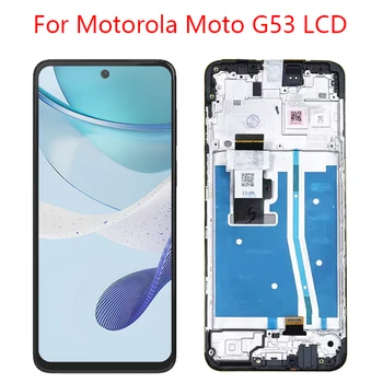 Eredeti Motorola Moto G53 XT2355 XT2335-2-es Érintőképernyős LCD Kijelző Panel Digitalizáló Szerelvény Csere LCD