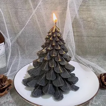 Fekete Karácsony Fa Illatos Gyertyák Aromaterápiás 3D DIY Kreatív Fesztivál Party Halloween Dekoráció Illat, Kézzel készített Ornamen