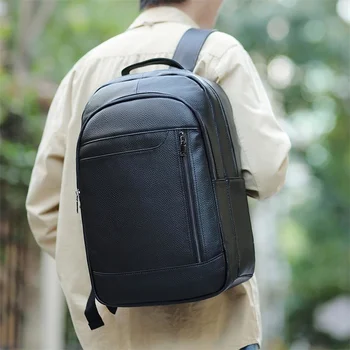 Férfi hátizsák bőr nagy kapacitású üzleti szabadidős utazási számítógép hátizsák divat trend első réteg marhabőr iskola táska, férfi