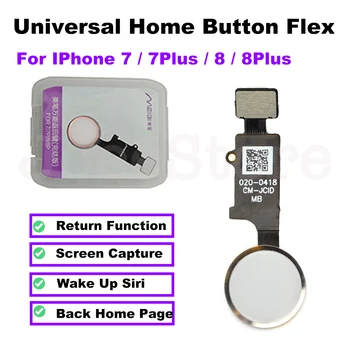 Home Gomb Flex IPhone 7 7Plus 8 8Plus SE2020 Egyetemes Fő Kulcs Vissza Vissza Funkciók Csatlakozó Kábel Nélkül Touch ID