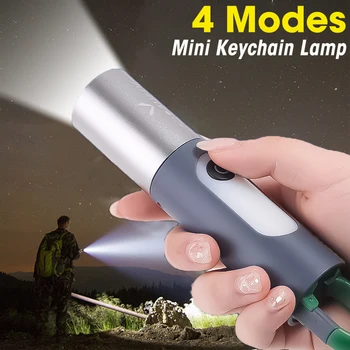 Hordozható Mini LED-Zseblámpa XPE COB Zseblámpa 4Modes USB Újratölthető Erős Fény Taktikai Zseblámpa Kerti Kemping Fáklya