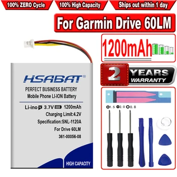 HSABAT 1200mAh 361-00056-08 Akkumulátor, Garmin DriveSmart 5,DriveSmart 55,DriveSmart 65 / Meghajtó 60LM GPS-3-Vezetékes Csatlakozó