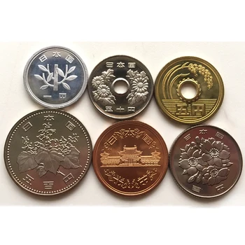 Japán Készlet 6 Db Érme (1 5 10 50 100 500 YEN ) , Véletlenszerű Év UNC Eredeti Érmék , a Világ Ázsia Japán Gyűjtemény Ajándék