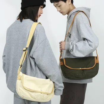 Japán munkaruha Egyetlen Vászon válltáska Táska Női Egyszerű, Nagy Kapacitású Messenger Bag Táska Kézitáska