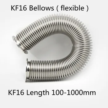 KF16 Vákuum Rugalmasan összenyomható Bellows-304 Rozsdamentes anyagból Flexibilis cső Cső Flexibilis Cső Tágulási Bellows