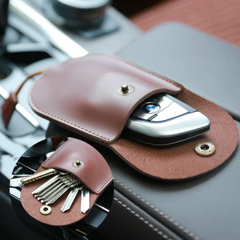 Kézzel készített kulcs, táska, férfi otthon nagy kapacitású többfunkciós kocsi kulcs, táska, női bőr táska univerzális kihúzható típus