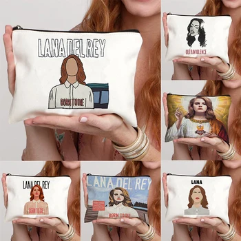 Lana Del Rey LOGÓ Nyomtatott Grafikai Rajzfilm Nyomtatási Kozmetikai Táska Neceser Smink Tok Smink Táskák Utazás Szervező Tisztálkodási Táska