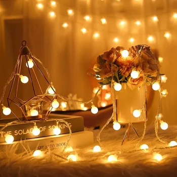 LED String Fények EU/US Plug Karácsonyi Esküvő Garland Mese String Lámpák Kültéri Kerti Dekoráció Labdát, Lámpák