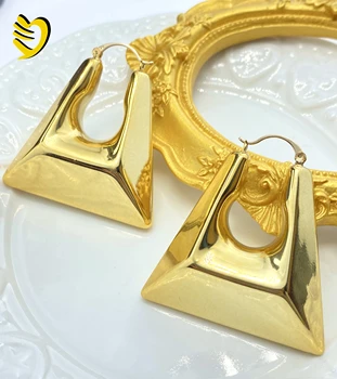 Lejier 2023 divat geometriai vastag retro réz bevonatú 18k arany kiváló minőségű temperamentum elegáns női fülbevaló