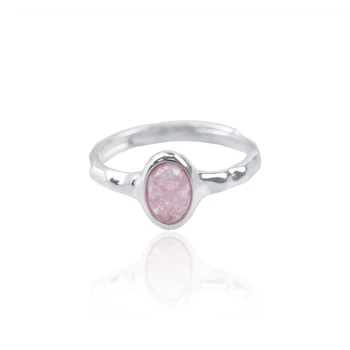 LingLu Vintage Pink Kristály Ovális Fém Gyűrűk Egyszerű, Elegáns, Divatos 2023 Új Állítható Gyűrű a Nők, Lányok Party Ajándékok, Ékszerek