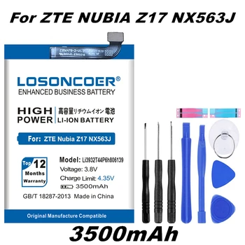 LOSONCOER 3500mAh Li3932T44P6h806139 Akkumulátor ZTE Nubia Z17 NX563J Kiváló Minőségű Akkumulátor ~Raktáron +Eszközök