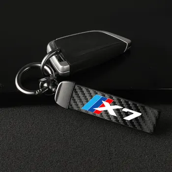 Magas Minőségű Autós Kulcstartó Szénszálas Bőr Autós kulcstartó tartó BMW X7 a logó, Autó Tartozékok
