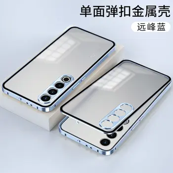 Meizu 20 Pro 5G az Esetben Fém Lökhárító Edzett Üveg hátlap a Meizu 20 Pro Meizu20Pro 5G Fém Kamera Lencséjét Védő