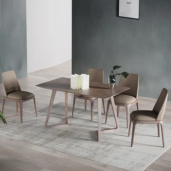 Minden-tömörfa étkező asztal szék kombináció kis méretű Amerikai Északi étkező asztal, téglalap modern, egyszerű, étkező asztal