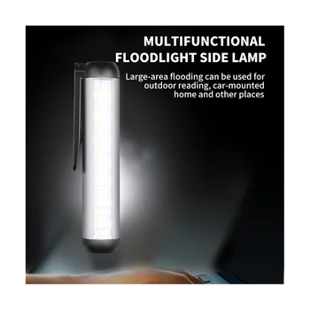 Mini LED-Zseblámpa XPE + COB Lámpa Gyöngyök Fáklya a Klip Mágnes Munka Lámpa Vízálló USB Tölthető Zseblámpa