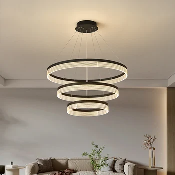 Modern Csillár Mennyezeti Étkező Nappali Hálószoba Lógó Lámpa Fekete/Arany/Kávé Lobby Home Deco Kerek Egyszerű Lámpatestek LED