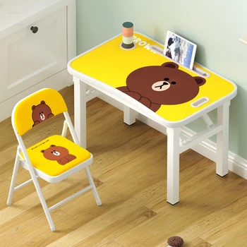 Modern Gyermek Asztalok Hordozható Gyermekek Tanulmány Asztal, Szék Set Home Rajzfilm Összecsukható Asztalok Tanuló Íróasztal Egyszerű Asztalok