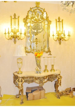 Olasz Barokk Villa nehézipar faragott luxus Arany Bíróság népszerű Réz tornácon Tükör Vacsora Tükör összes Réz