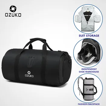 OZUKO utazótáska Többfunkciós Nagy Kapacitású Emberek Vízálló, tornazsák, az Utazás Ruha Tároló kézipoggyász Táskák Cipő Tok