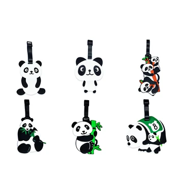 Panda Rajzfilm beszállókártya Bőrönd Rajzfilm Poggyász Címkék Design ID Azonosító Címke Címke Cím Birtokosa Utazási Kellékek