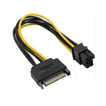 SATA 15Pin, Hogy 6Pin PCI-E Fordított Grafika Átalakító Adapter Videó Kártya hálózati Kábel 20cm
