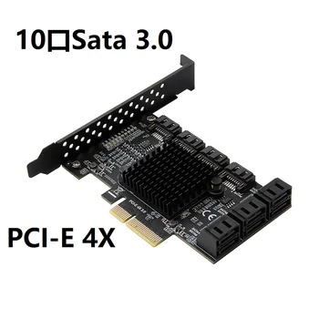SATA3 bővítőkártya PCI-E, hogy sata3.0 bővítőkártya 10 port sSATA6G PCIE támogatja Qunhui