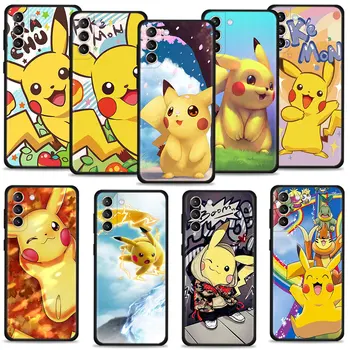 Telefon tok Samsung Galaxy S21 S22 S20 Plusz S10 S7 S8 S9 S10e FE Puha Szilikon Shel Pokemon a Cseresznyefa Alatt Pikachu